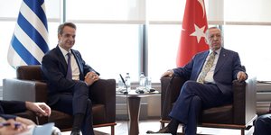 Συνάντηση του Πρωθυπουργού Κυριάκου Μητσοτάκη με τον Πρόεδρο της Τουρκίας Ρετζέπ Ταγίπ Ερντογάν στα πλαίσια της Γενικής Συνέλευσης του ΟΗΕ. Τετάρτη 20 Σεπτεμβρίου 2023