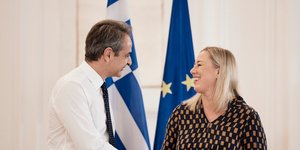 Συνάντηση Κυριάκου Μητσοτάκη -Γιούτα Ουρπιλάινεν στο Μαξίμου