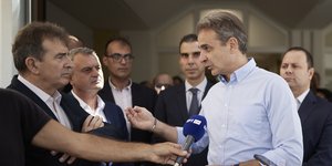 O Kυριάκος Μητσοτάκης στο Παπανικολάου 