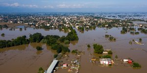 O πλημμυρισμένος κάμπος της Καρδίτσας, γύρω από τα χωριά του Παλαμά