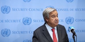 O Αντόνιο Γκουτέρες μιλά στο συμβούλιο ασφαλείας