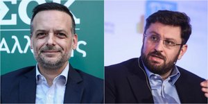 Χάρης Δούκας (αριστερά) και Κώστας Ζαχαριάδης (δεξιά) 