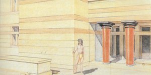 Αναπαράσταση της εισόδου του ανακτόρου