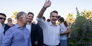 Ο Κυριάκος Μητσοτάκης με τον Δημήτρη Πτωχό