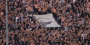 Η κερκίδα του ΠΑΟΚ στο ματς με τη Χάιντουκ