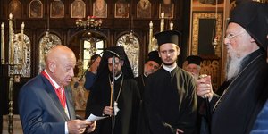 Ο εφοπλιστής Γιώργος Προκοπίου με τον Οικουμενικό Πατριάρχη
