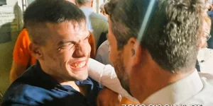 Οι πανηγυρισμοί του Ελευθέριου Κοκογιαννάκη/Φωτογραφία από το Zarpanews