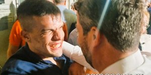 Οι πανηγυρισμοί του Ελευθέριου Κοκογιαννάκη/Φωτογραφία από το Zarpanews