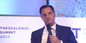 O Αδωνις Γεωργιάδης μιλάει στο Thessaloniki Summit