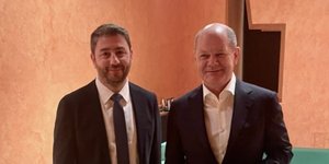 Ο Νίκος Ανδρουλάκης και ο Όλαφ Σολτς