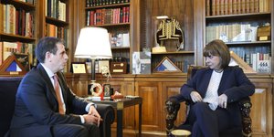 H Κατερίνα Σακελλαροπούλου με τον Δημήτρη Καιρίδη /