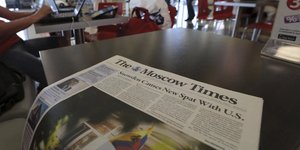 Φύλλο της εφημερίδας Moscow Times, που οι Ρωσικές Αρχές περιέλαβαν στη λίστα των «ξένων πρακτόρων»