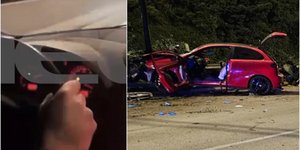 Το ΙΧ που ενεπλάκη στο τροχαίο 