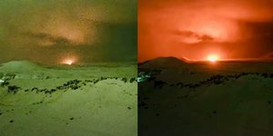 H στιγμή της έκρηξης του ηφαιστείου στην Ισλανδία