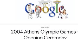 Το doodle της Google για τους Ολυμπιακούς Αγώνες 2004 στην Αθήνα