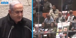 υγγενείς ομήρων αποδοκίμασαν τον Νετανιάχου όταν μιλούσε στο κοινοβούλιο