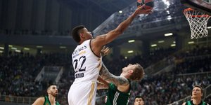 Στιγμιότυπο από τον αγώνα της Euroleague Παναθηναϊκός ΑKTOR-Ρεάλ Μαδρίτης