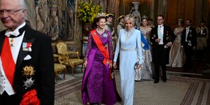 Μπριζίτ Μακρόν και βασίλισσα Σίλβια της Σουηδίας