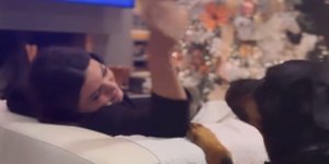 Η Δανάη Μπάρκα με τον σκύλο της την Ρόξυ