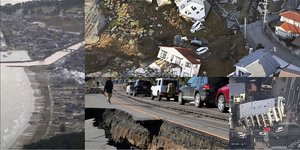 H ζώνη καταστροφής από τον σεισμό των 7,6 Ρίχτερ στην Ιαπωνία 