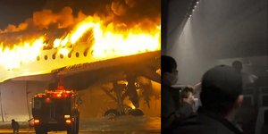 Στις φλόγες τυλίχθηκε αεροσκάφος της Japan Airlines στο αεροδρόμιο του Τόκιο