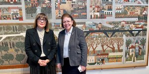 H Υπουργός Πολιτισμού Λίνα Μενδώνη με την Maja Gojkovic, αναπληρώτρια Πρωθυπουργό και Υπουργό Πολιτισμού της Δημοκρατίας της Σερβίας