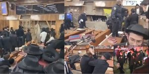 Στιγμιότυπα από τις ταραχές σε συναγωγή του Μπρούκλιν