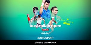 112o Australian Open: Το πρώτο Grand Slam της σεζόν στο τένις με Τσιτσιπά, Σάκκαρη στο Eurosport, διαθέσιμο στη Nova