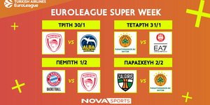 EuroLeague, «διαβολοβδομάδα»… Νο7 στο Novasports