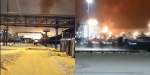 Σε εξέλιξη βρίσκεται μεγάλη πυρκαγιά σε τερματικό σταθμό φυσικού αερίου, κοντά στην Αγία Πετρούπολη στη Ρωσία