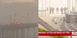 Αστυνομικοί στην προβλήτα της Βιρτζίνια Μπιτς, απ' όπου έπεσε το αυτοκίνητο στον Ατλαντικό Ωκεανό