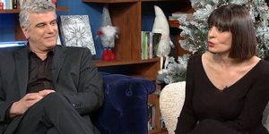 Ο Βλαδίμηρος Κυριακίδης με την ¨Εφη Μουρίκη στην εκπομπή «Στούντιο 4» της ΕΡΤ