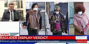 Ένοχοι για τρομοκρατία τρεις φιλοπαλαιστίνιοι διαδηλωτές που έφεραν φωτογραφίες με αλεξίπτωτα πλαγιάς