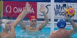 Φάση από τον αγώνα της Εθνικής πόλο με την Κίνα