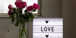 τριαντάφυλλα με πινακίδα