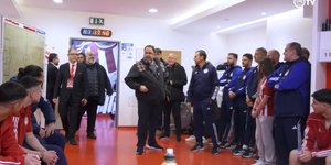 Ομιλία του Βαγγέλη Μαρινάκη στους παίκτες της Κ19 του Ολυμπιακού