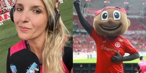 Βραζιλιάνα δημοσιογράφος και η μασκότ της Ιντερνασιονάλ