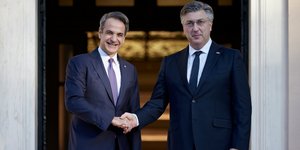 Συνάντηση Μητσοτάκη με τον πρωθυπουργό της Κροατίας στο Μαξίμου