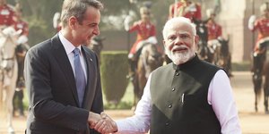 Ο Κυριάκος Μητσοτάκης και ο Ναρέντα Μόντι 