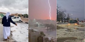 Χαλάζι και καταρρακτώδεις βροχές έπληξαν το Ντουμπάι και το Άμπου Ντάμπι