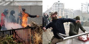Βρυξέλλες: Φωτιές και επεισόδια έξω από την Κομισιόν, αγρότες ρίχνουν αβγά σε αστυνομικούς