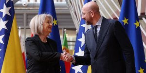 Ο Σαρλ Μισέλ με την Μποριάνα Κρίστο πρόεδρο του συμβουλίου υπουργών της Βοσνίας-Ερζεγοβίνης