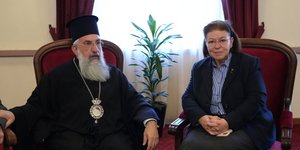 Από τη συνάντηση της Λίνας Μενδώνη με τον Αρχιεπίσκοπο Κρήτης Ευγένιο