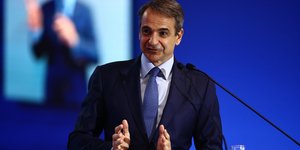 Ο Κυριάκος Μητσοτάκης στο προσυνέδριο της ΝΔ στη Θεσσαλονίκη