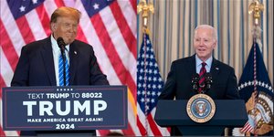 Ο πρόεδρος των ΗΠΑ Τζο Μπάιντεν και ο Ρεπουμπλικανός μεγιστάνας Ντόναλντ Τραμπ