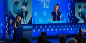 H πρόεδρος της Ένωσης Ελλήνων Εφοπλιστών, Μελίνα Τραυλού 