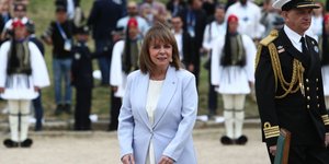 H Κατερίνα Σακελλαροπούλου στην τελετή στην Αρχαία Ολυμπία