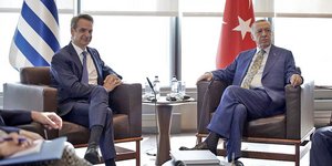 Ο Κυριάκος Μητσοτάκης και ο Ρετζέπ Ταγίπ Ερντογάν