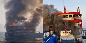 Σκηνές πανικού στο φέρι μποτ που τυλίχθηκε στις φλόγες ανοικτά των ακτών της Ταϊλάνδης