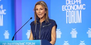 H πρόεδρος της Ενωσης Ελλήνων Εφοπλιστών κα Μελίνα Τραυλού στο 9ο Οικονομικό Φόρουμ των Δελφών